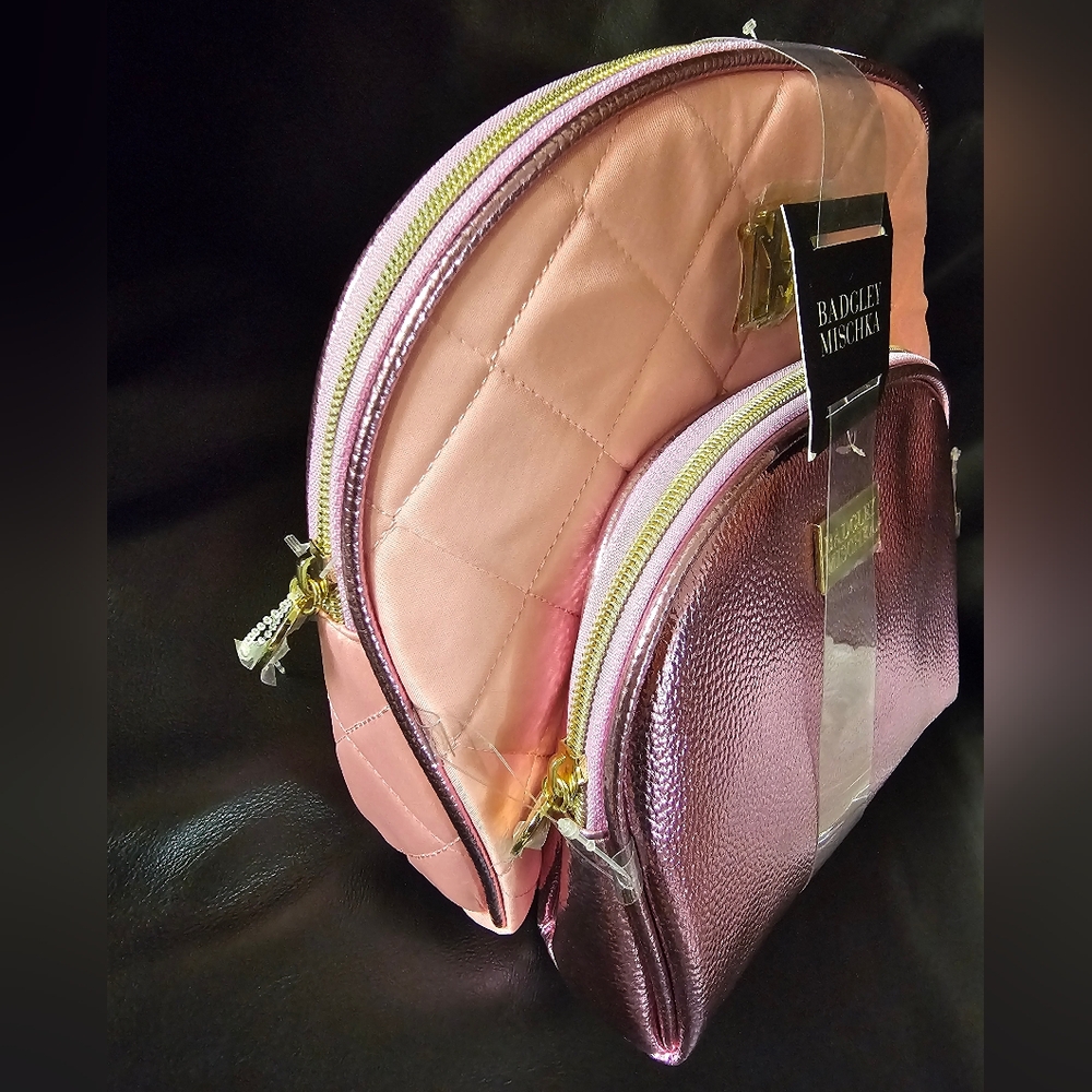 Badgley Mischka Cosmetics Bag Set Includes travel bottle NWT - Picture 3 of 7